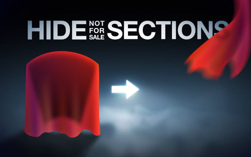 Hide Not For Sale Sections